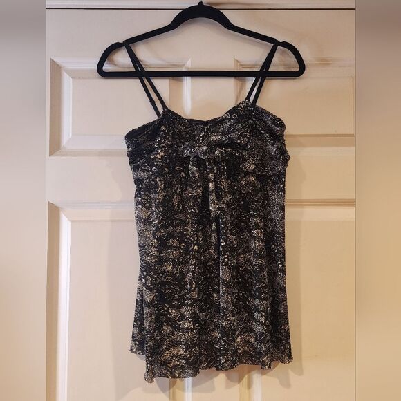 Express black and white patterned sheer tank L - Picture 1 of 4